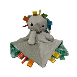 Bright Starts Elephant Animal Tags Palm Leaves Green Gray Baby Lovey Soother